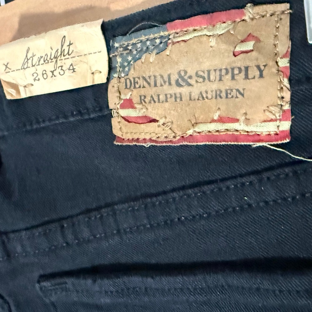 Denim & Supply Ralph Lauren Womens Black Straight Leg Jeans 26x34 Mid Rise - Picture 9 of 14